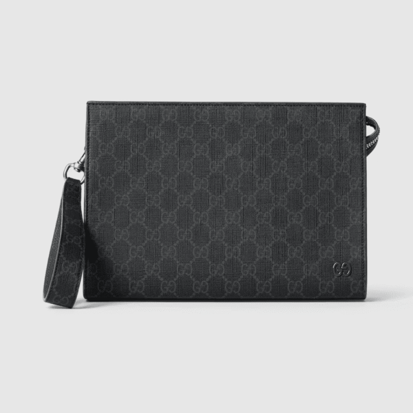 Gucci pouch with grey trim