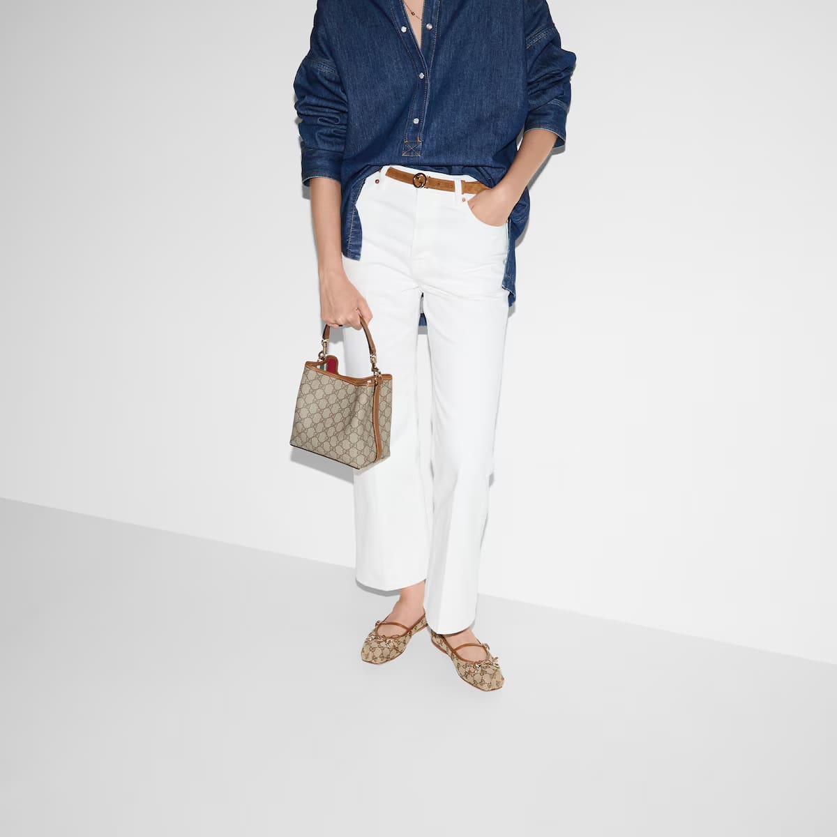 Gucci GG Emblem mini bucket bag - 图片 4