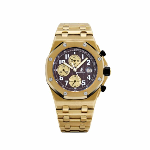 Audemars Piguet Royal Oak Offshore Chronograph 26007BA.OO.D088CR.01 ??Arnold Schwarzenegger?? Yellow Gold Brown Dial Limited Edition (2004)