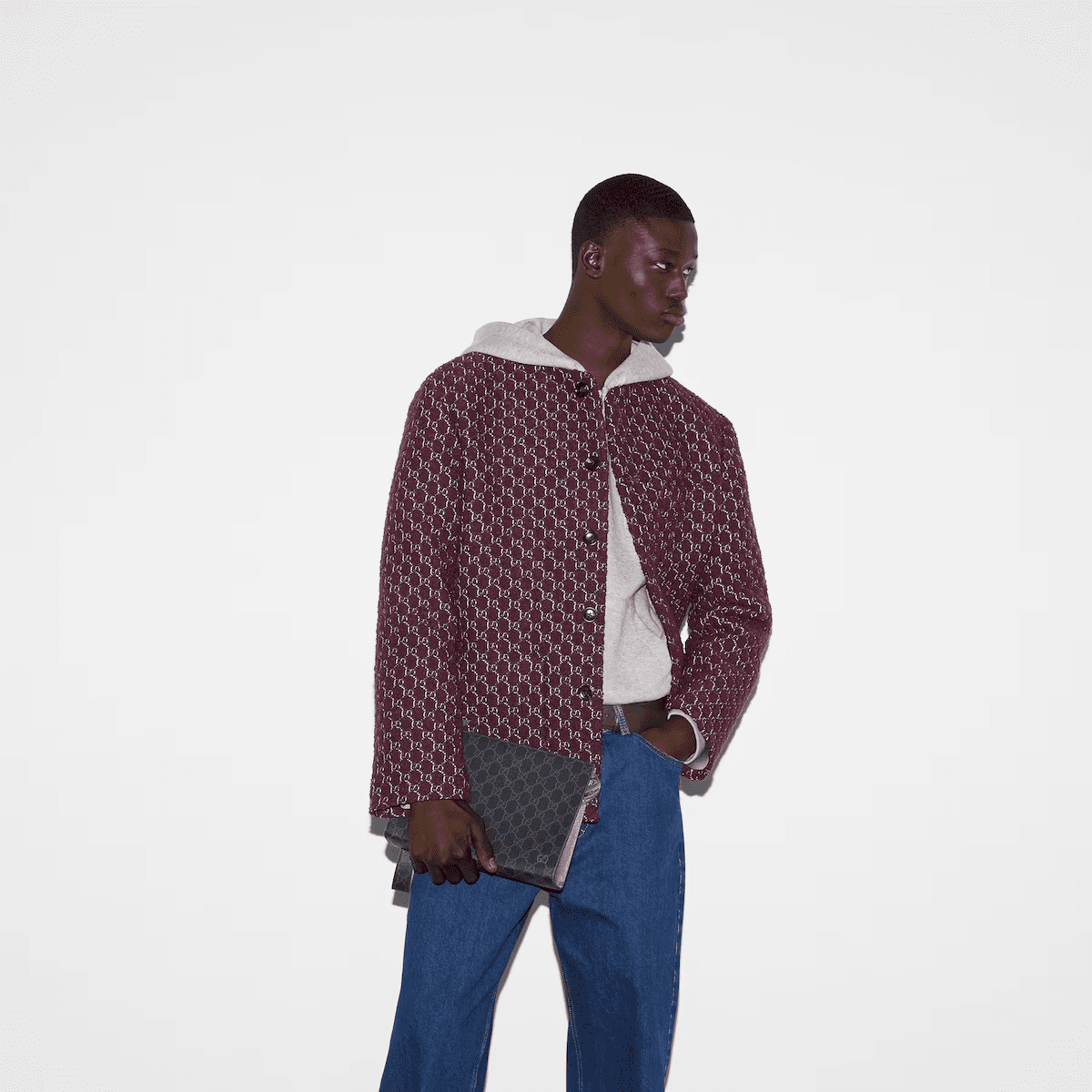 Gucci pouch with grey trim - 图片 2