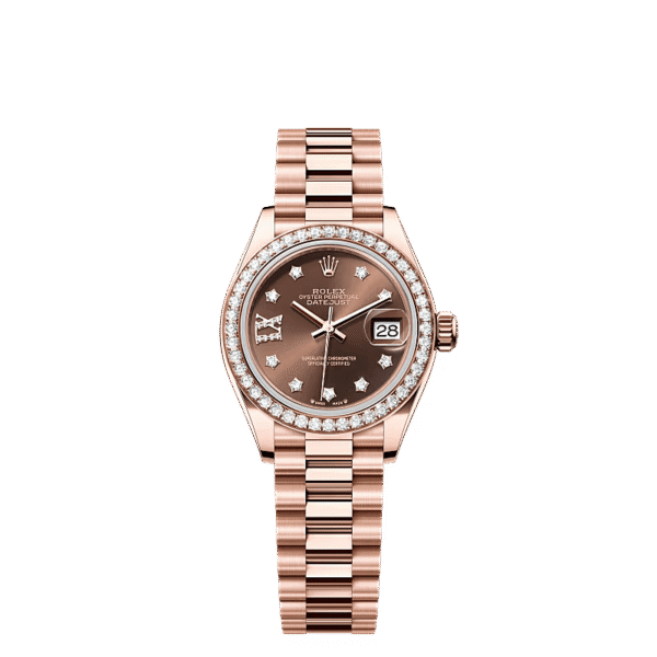 Rolex Lady-Datejust Chocolate Dial Diamond Bezel 28mm 279135RBR