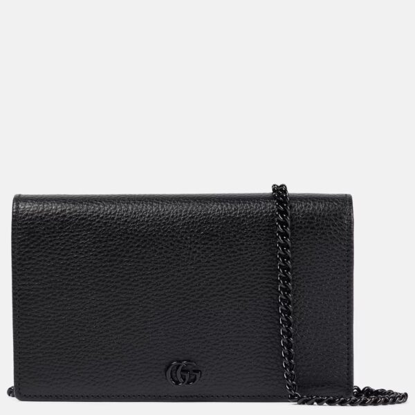 Gucci GG Marmont leather wallet on chain