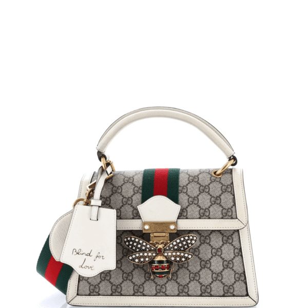 Gucci Queen Margaret Top Handle Bag GG Coated Canvas with Leather Small