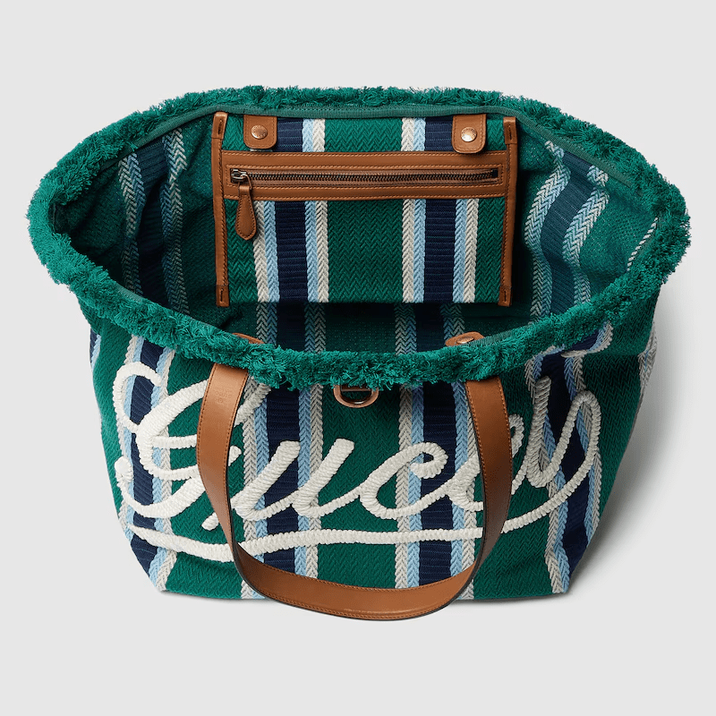 GUCCI EMBROIDERED MEDIUM CANVAS TOTE BAG - 图片 4