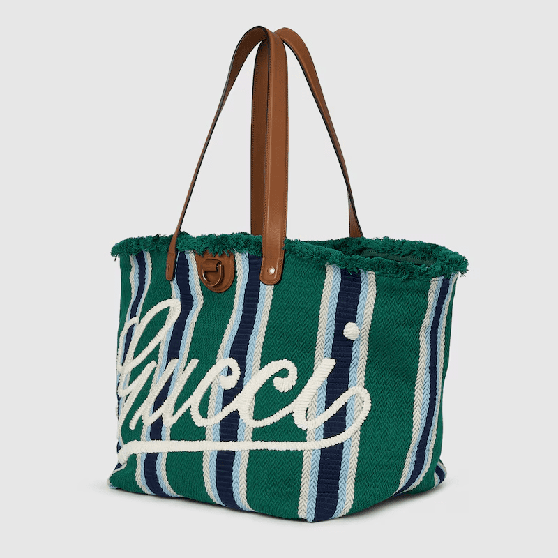 GUCCI EMBROIDERED MEDIUM CANVAS TOTE BAG - 图片 6