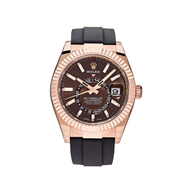 Rolex Sky-Dweller 326235 Rose Gold Brown Chocolate Dial Oysterflex