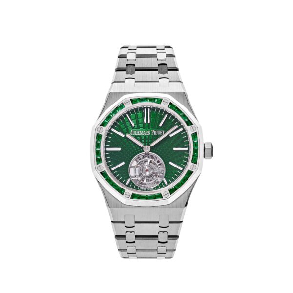 Audemars Piguet Royal Oak 26532IC.EE.1220TI.01 Selfwinding Flying Tourbillon Titanium White Gold Emerald Bezel Limited Edition (2024)
