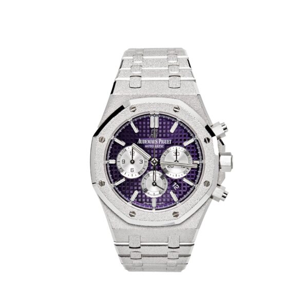 Audemars Piguet Royal Oak 26331BC.GG.1224BC.01 Chronograph Purple Dial Frosted White Gold