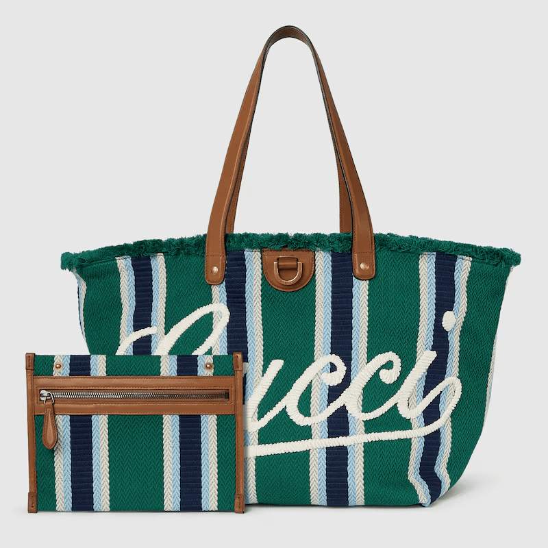 GUCCI EMBROIDERED MEDIUM CANVAS TOTE BAG - 图片 3