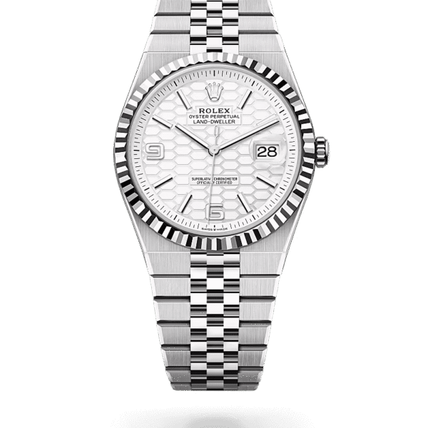 Rolex Land-Dweller Oyster, 40 mm, Oystersteel and white gold M127334