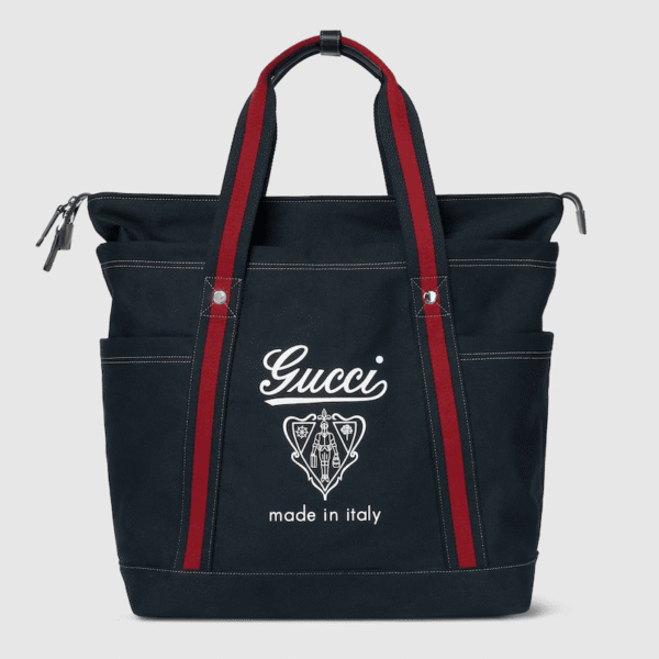 GUCCI PRINTED CANVAS LARGE TOTE BAG