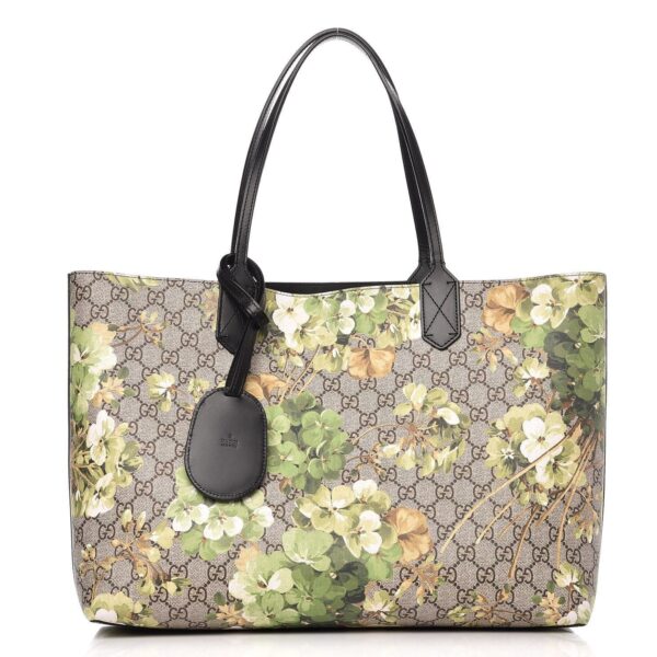 GUCCI  Supreme Monogram Blooms Medium Reversible Tote