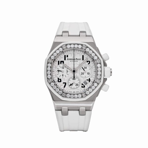 Audemars Piguet Royal Oak Offshore 26048SK.ZZ.D010CA.01 Stainless Steel White Dial Diamond Bezel