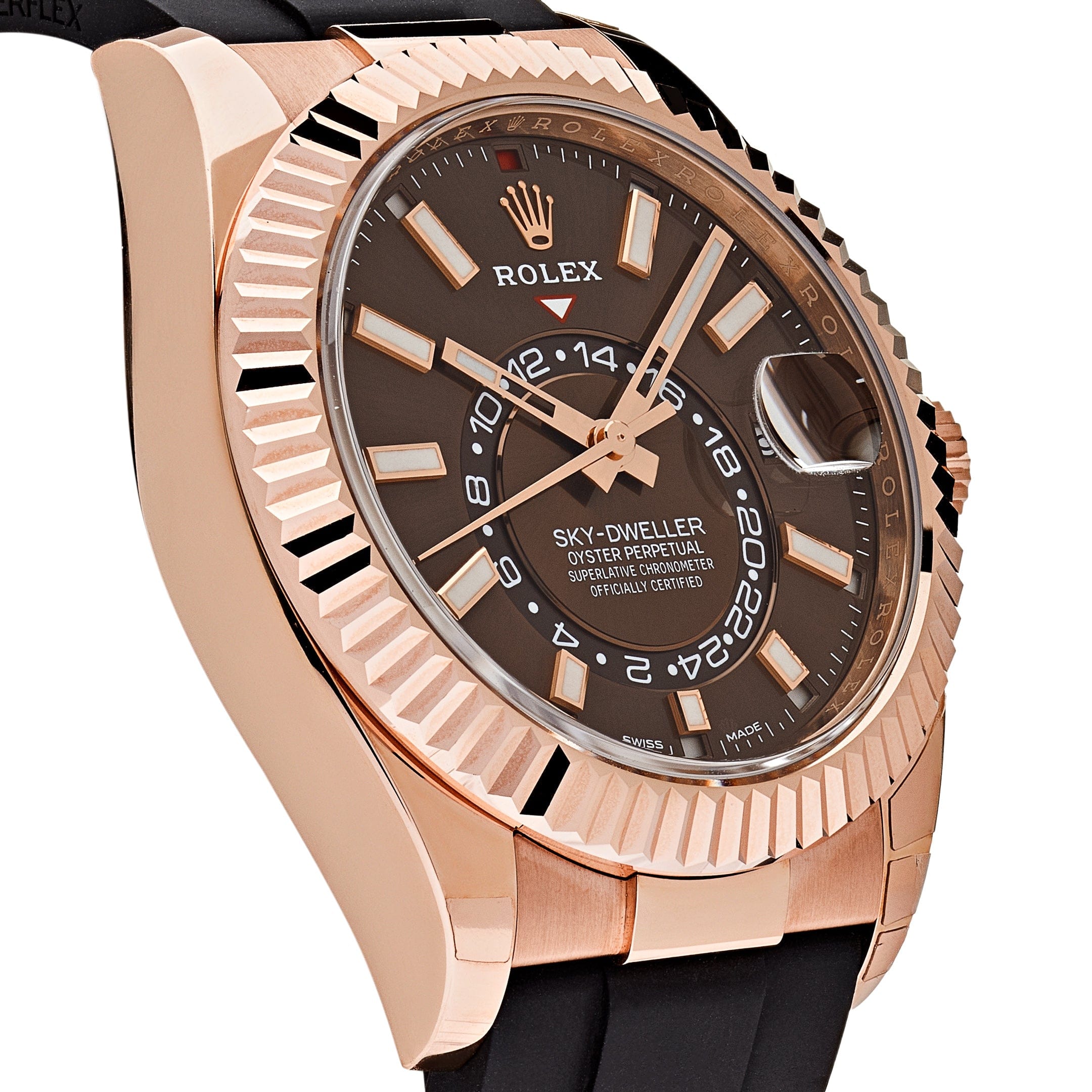 Rolex Sky-Dweller 326235 Rose Gold Brown Chocolate Dial Oysterflex - 图片 3