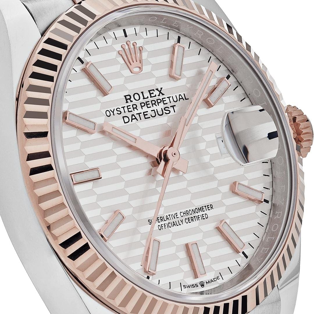 Rolex Datejust 36 126231 Rose Gold Stainless Steel Silver Fluted Motif Dial - 图片 4