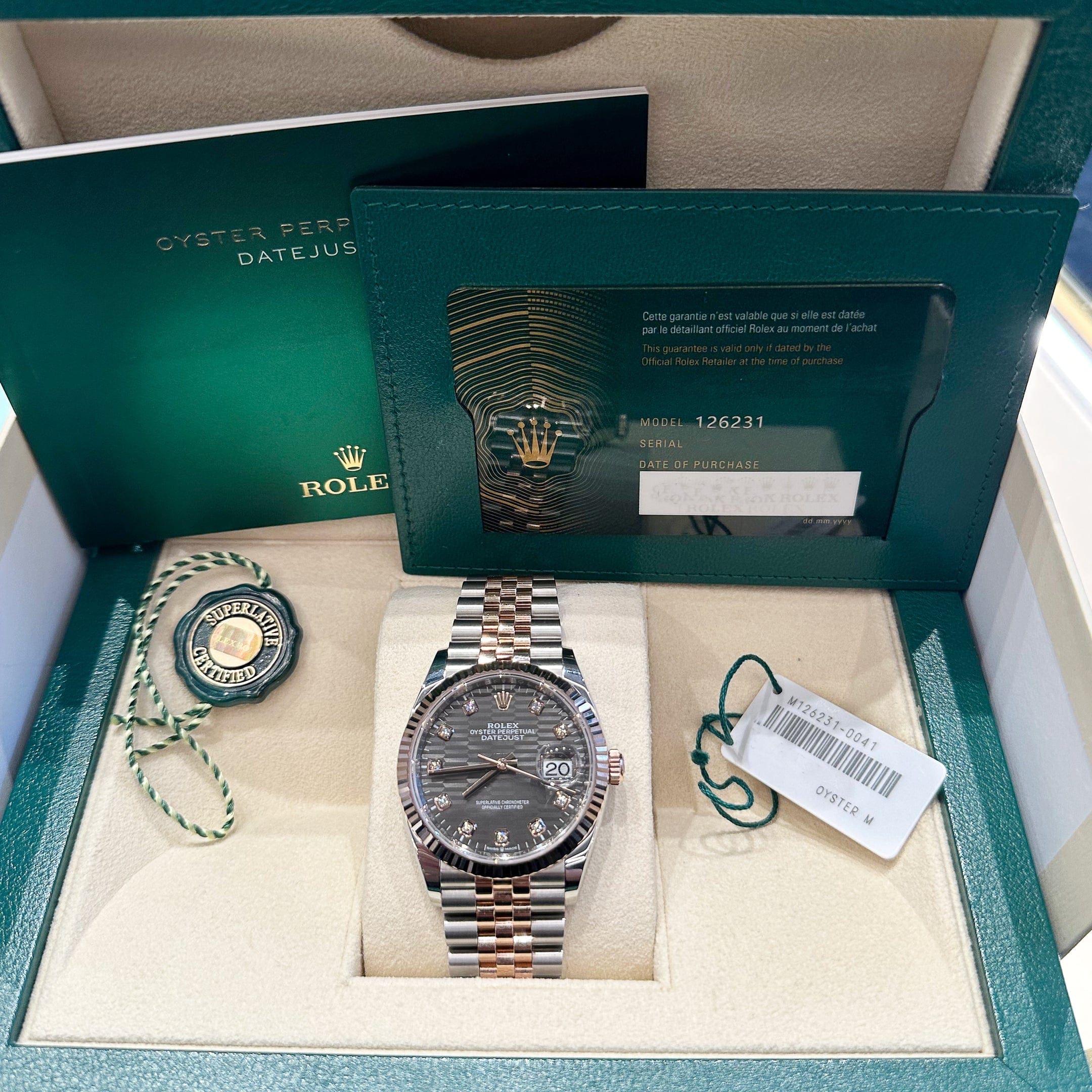 Rolex Datejust 36 126231 Rose Gold Stainless Steel Slate Motif Diamond Dial (2023) - 图片 11