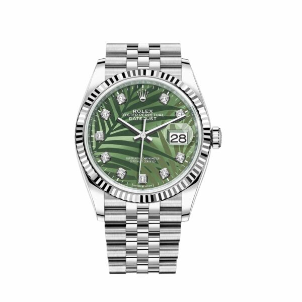 Rolex Datejust 36 126234 White Gold Stainless Steel Palm Motif Diamond Dial Jubilee (2023)