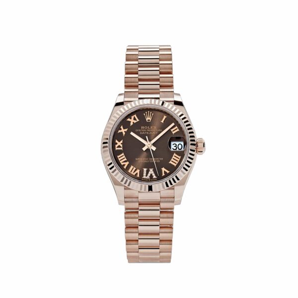 Rolex Datejust 31 278275 ‘Ladies’ Rose Gold Diamond Chocolate Dial President (2024)