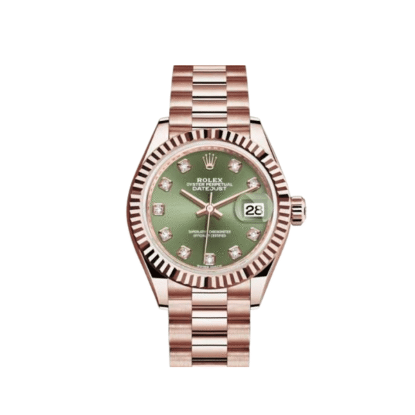 Rolex Datejust 28 279175 ‘Ladies’ Rose Gold Olive Diamond Dial (2025)