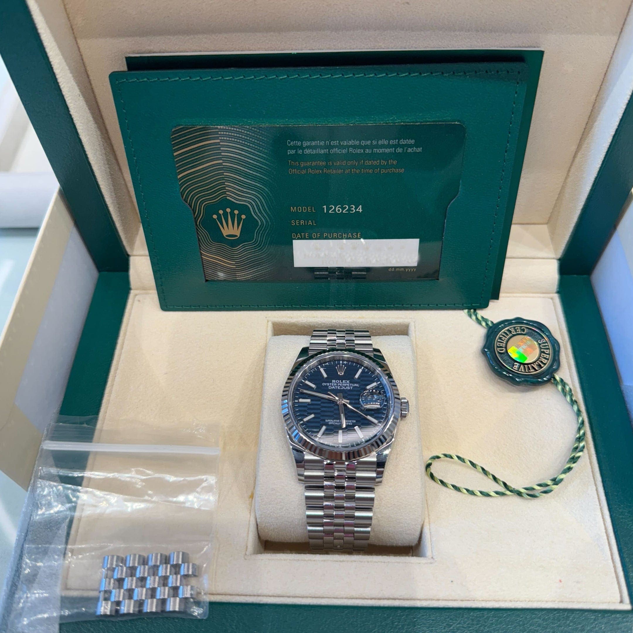 Rolex Datejust 36 126234 Stainless Steel Blue Motif Dial Jubilee (2023) - 图片 11