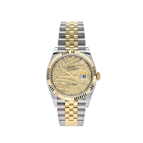 Rolex Datejust 36 126233 Stainless Steel Yellow Gold Palm Motif Dial Jubilee