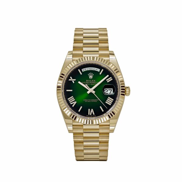 Rolex Day-Date 40 228238 Yellow Gold Green Ombre Roman Numeral Dial