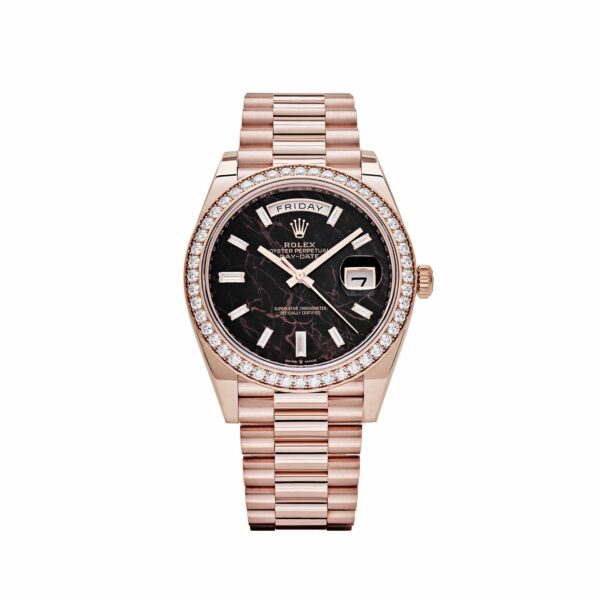 Rolex Day-Date 40 228345RBR Rose Gold Eisenkiesel Dial Diamond Bezel (2023)