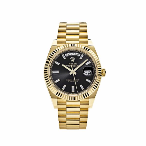Rolex Day-Date 40 228238 Yellow Gold Black Baguette Diamond Dial (2022)