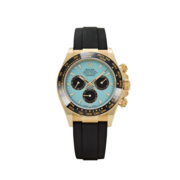 Rolex Daytona 126518LN Yellow Gold Turquoise Dial Oysterflex