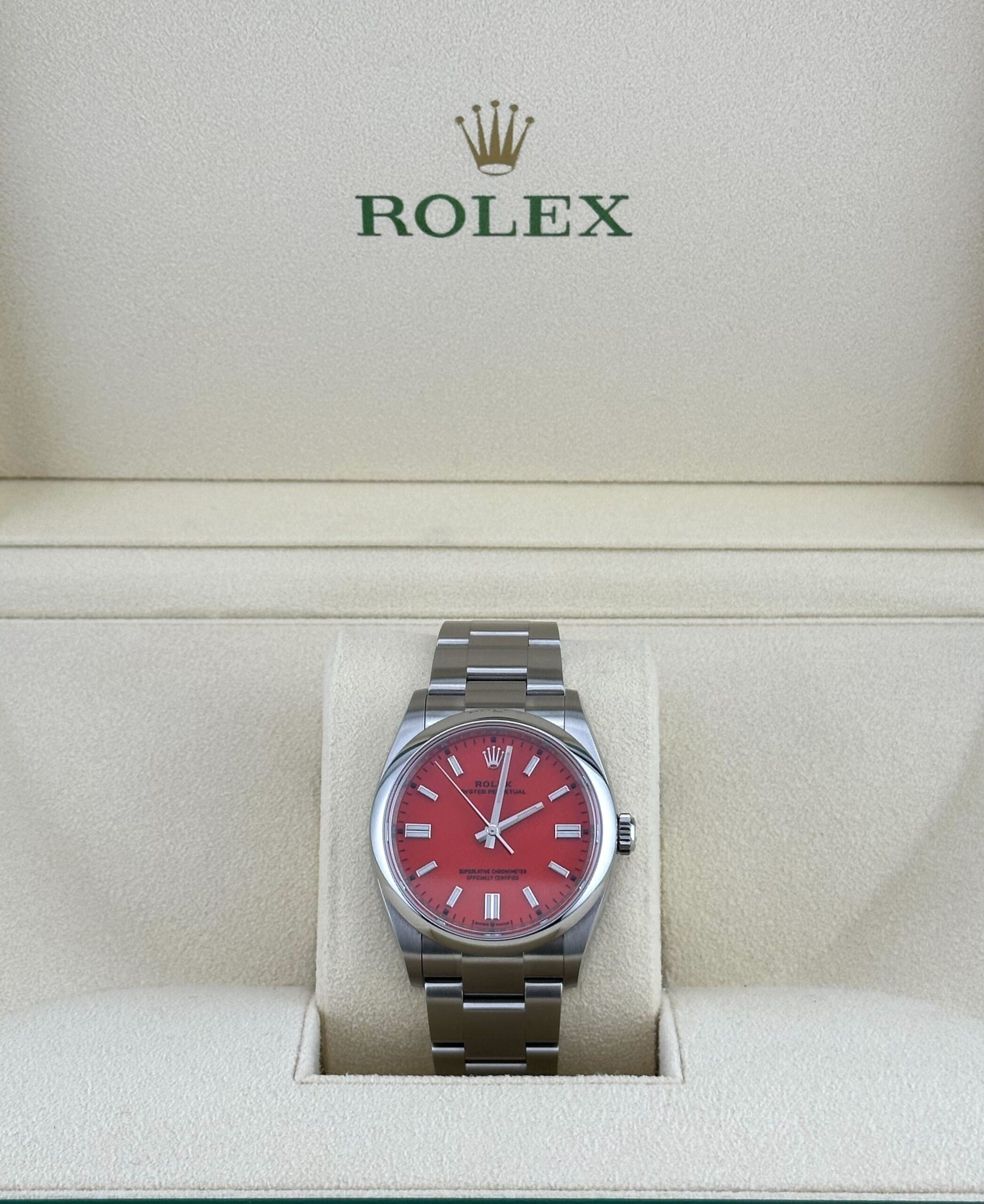 Rolex Oyster Perpetual 36 126000 Stainless Steel Coral Red Dial - 图片 2