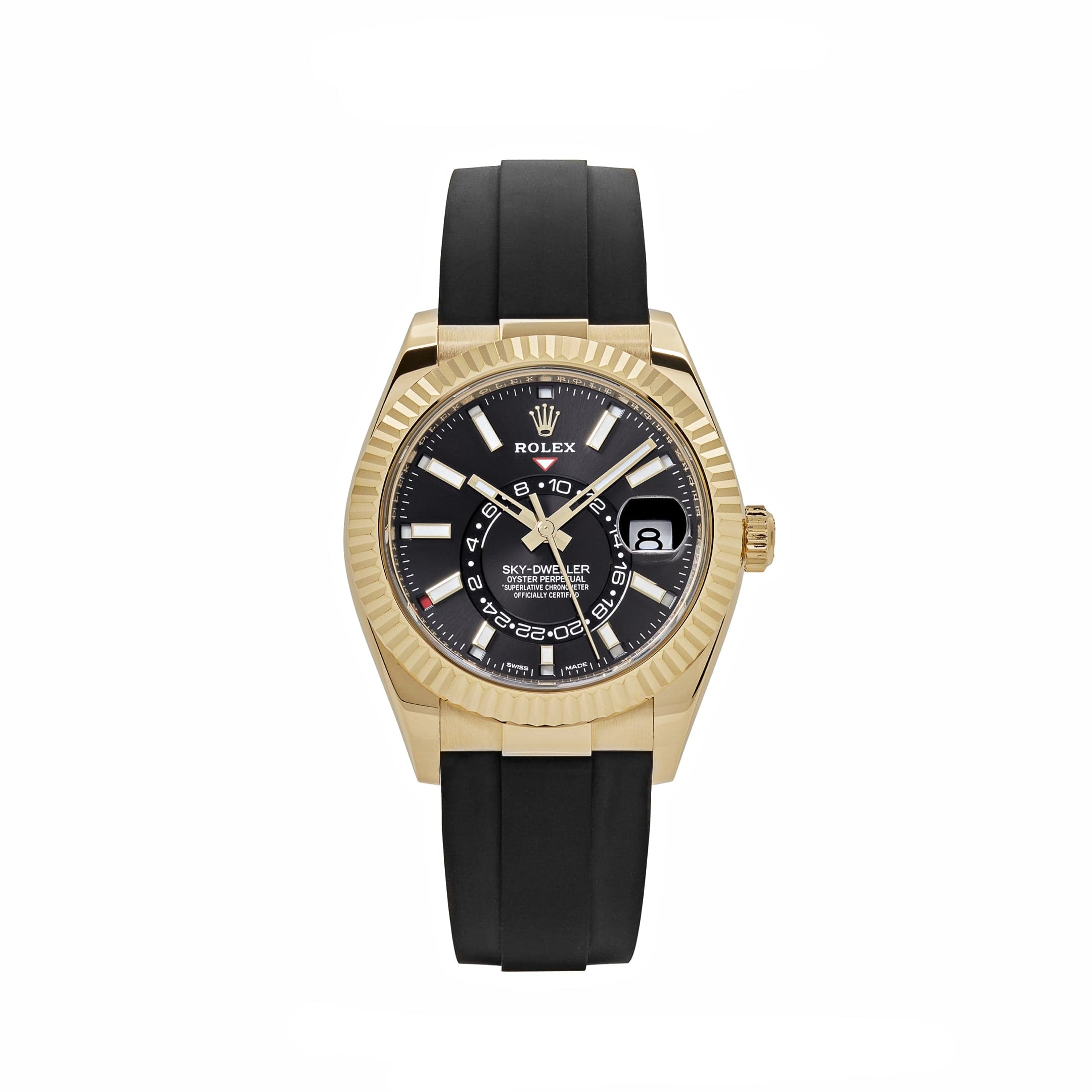 Rolex Sky-Dweller 326238 Yellow Gold Bright Black Dial