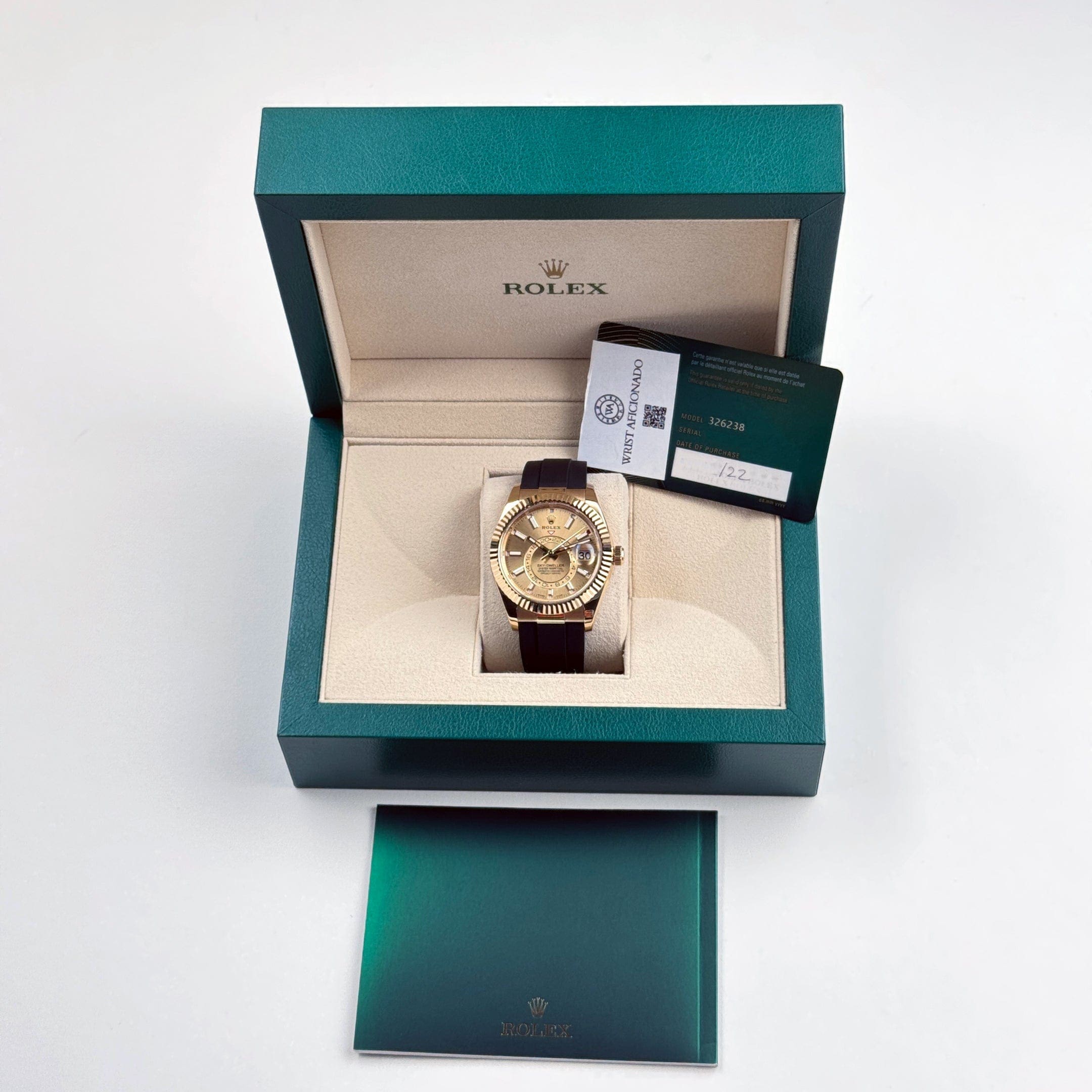 Rolex Sky-Dweller 326238 Yellow Gold Champagne Dial Rubber Strap (2022) - 图片 12